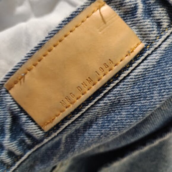 MANGO MNG | Kaia Straight Wide Leg Raw Distressed Hem High Rise Jeans 2 - Picture 8 of 13